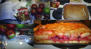 Gâteau renversé aux pommes et canneberges du Québec