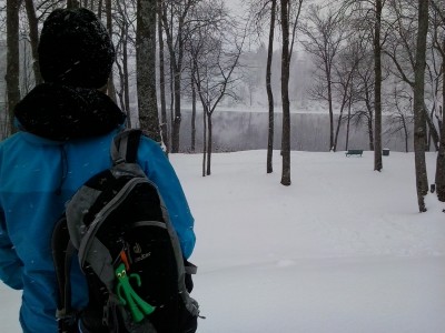 Raquette près de la rivière Saint-Maurice